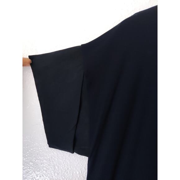 COS Navy Blue Short Flutter Sleeve Wide Round Neck Shift Jersey Dress XS NWT - Picture 8 of 11